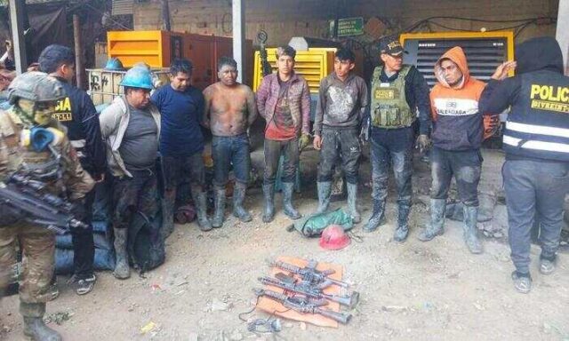 Pataz Caen 6 mineros ilegales tras enfrentamiento a balazo con la PNP y las FF.AA. en bocamina