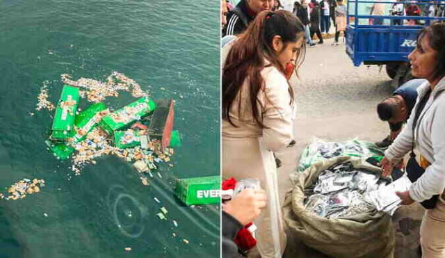 Productos caídos de contenedores asiáticos tienen dueño, señala la marina de guerra.