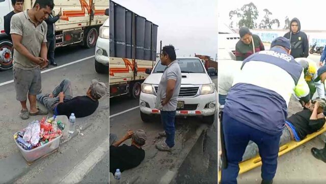 Adulto mayor resulta herido tras ser atropellado en la Panamericana Norte, Chancay.