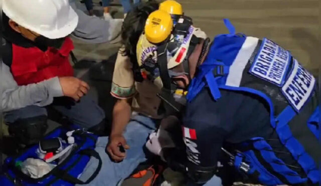 Un herido durante marcha contra Dina Boluarte.