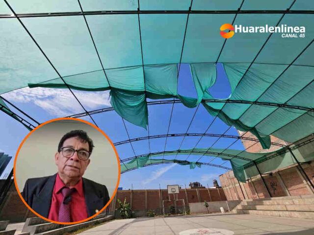 Director de Colegio Andrés de los Reyes denuncia mala calidad de malla raschel entregada por la municipalidad de Huaral.