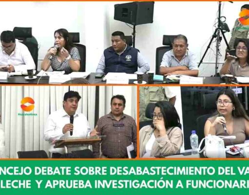 Sesión de concejo acuerda se investigue y sancione a responsables de desabastecimiento del Vaso de Leche. Concejo debate sobre desabastecimiento del vaso de leche y aprueba investigación a funcionarios
