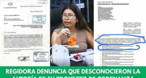Regidora denuncia que municipalidad habría desconocido la autoría de su proyecto de ordenanza Regidora denuncia que municipalidad habría desconocido la autoría de su proyecto de ordenanza